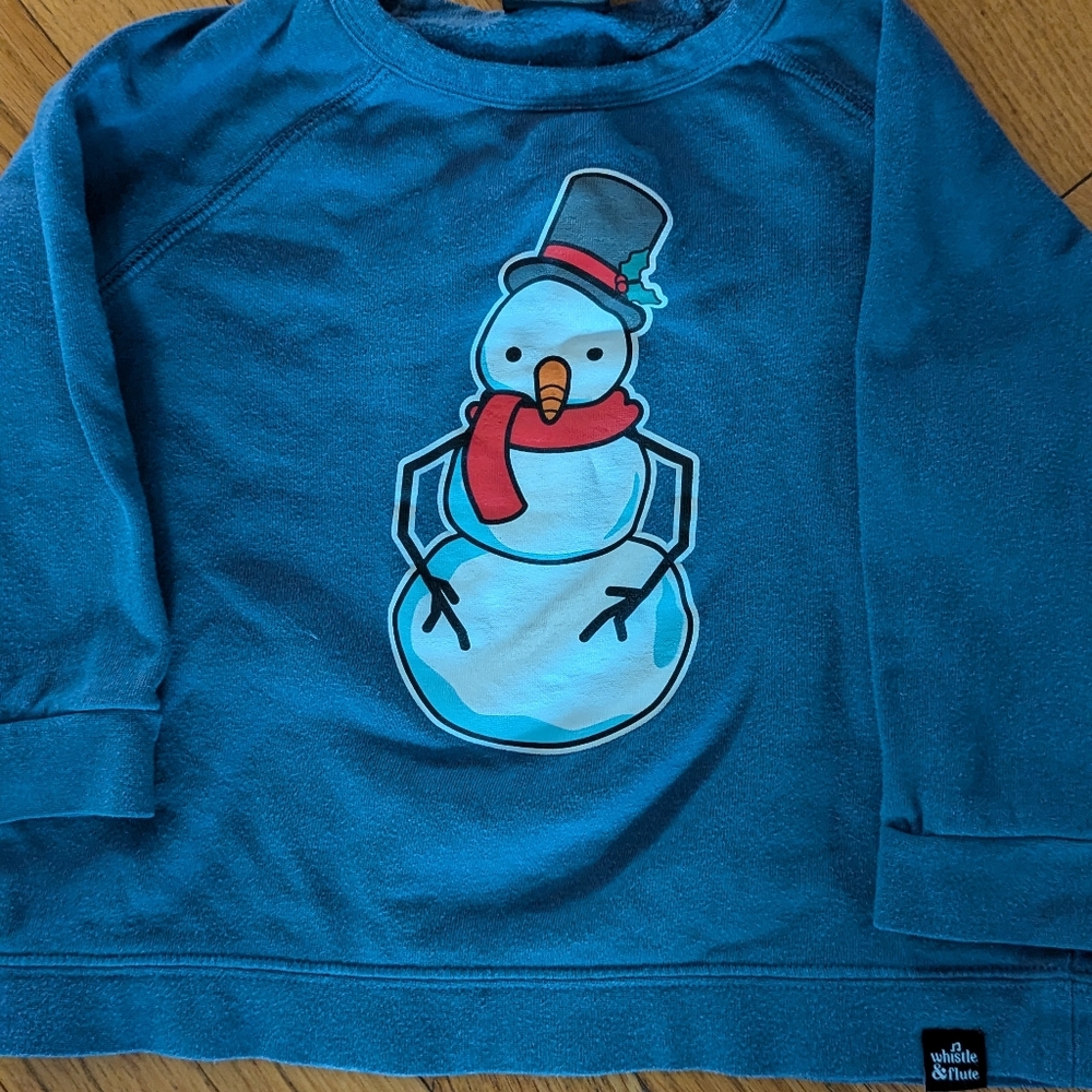 Whistle & Flute Snowman Sweatshirt - Size 3/4